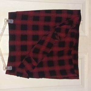 Red and black mini skirt